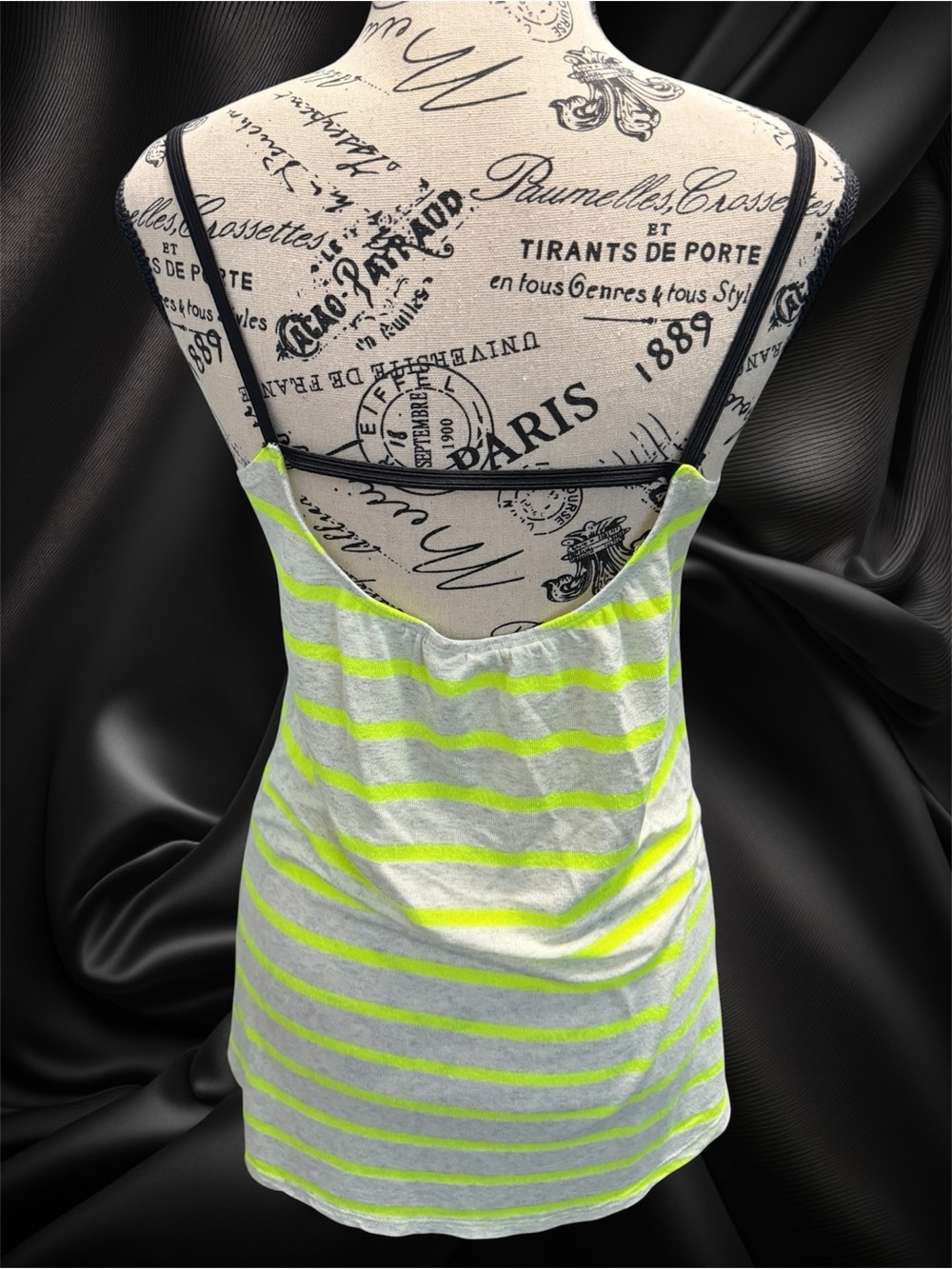 Women’s Speckled & Neon Yellow Striped Tank Top